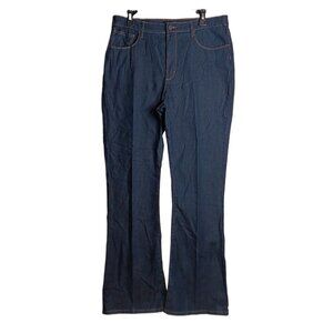 Lee Bootcut Jeans Womens 14 Dark Wash Classic Fit High Rise Beaded Pocket Denim